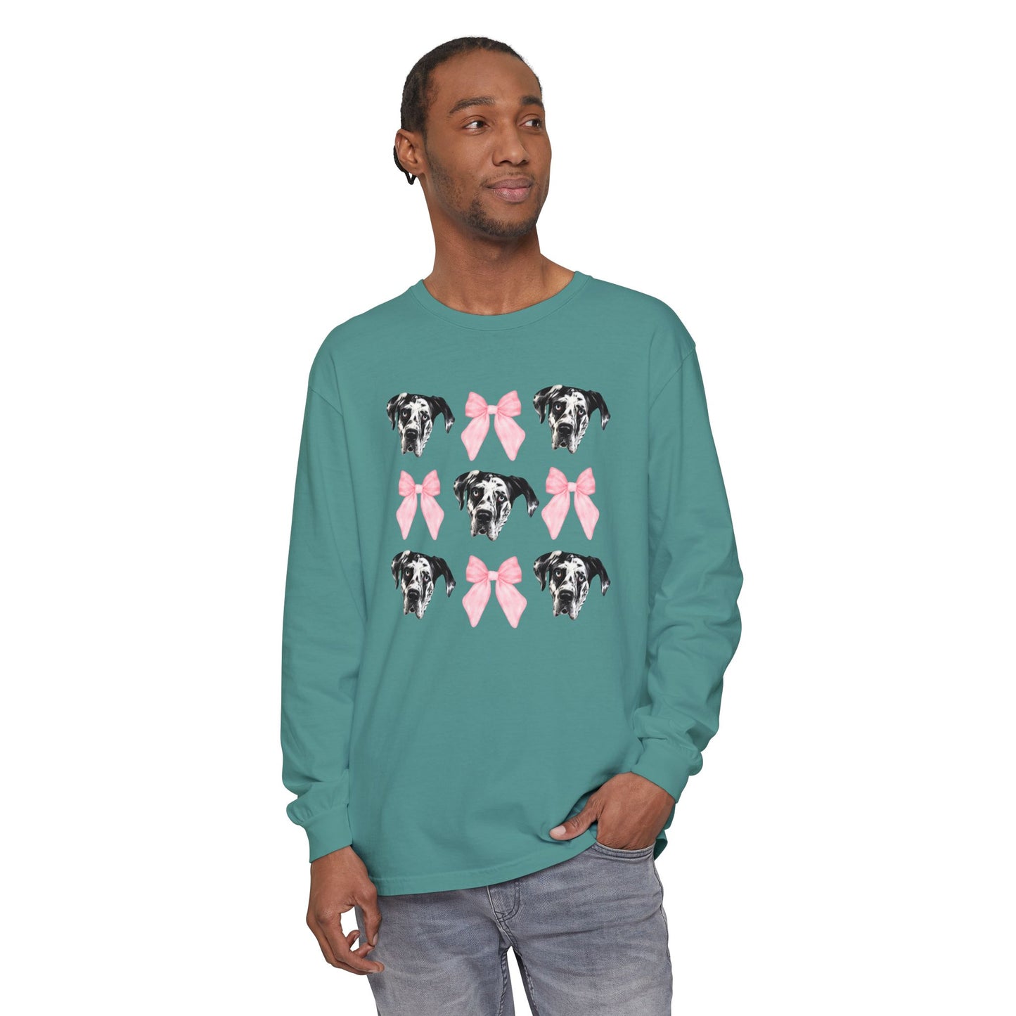 Rocco Bows Comfort Colors Long Sleeve T-Shirt