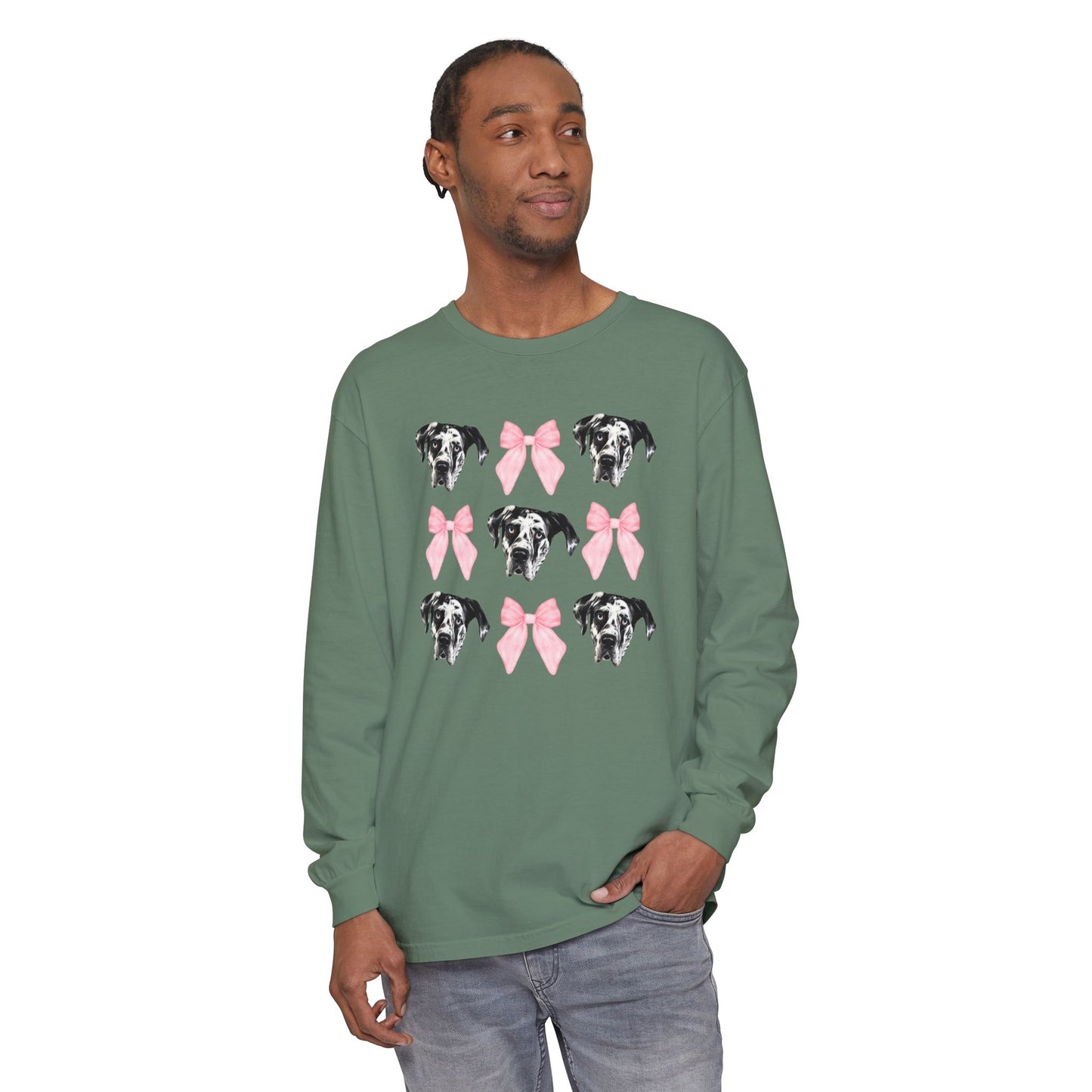 Rocco Bows Comfort Colors Long Sleeve T-Shirt