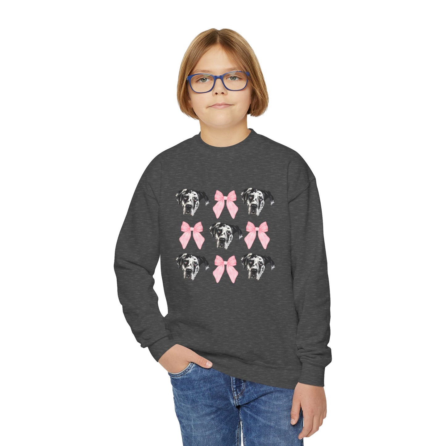 Rocco Bows Youth Crewneck Sweatshirt