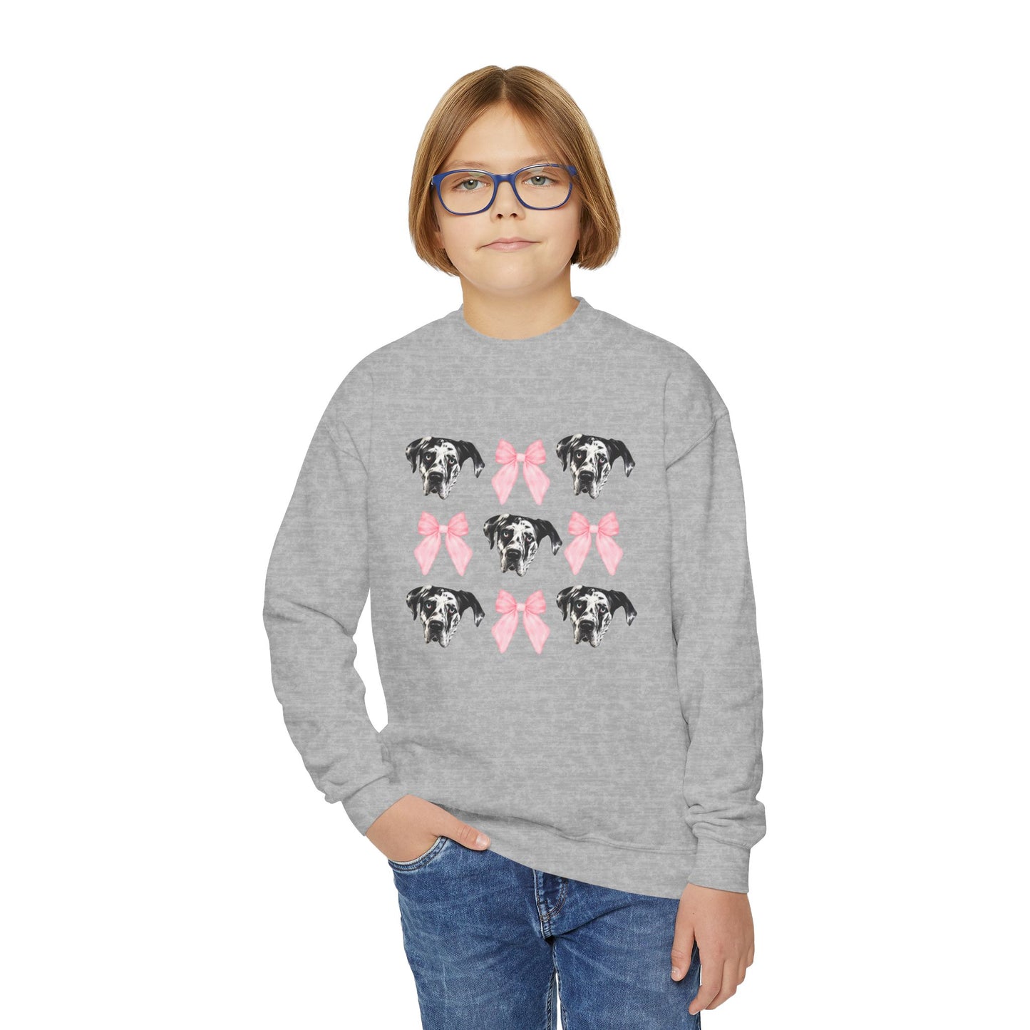 Rocco Bows Youth Crewneck Sweatshirt