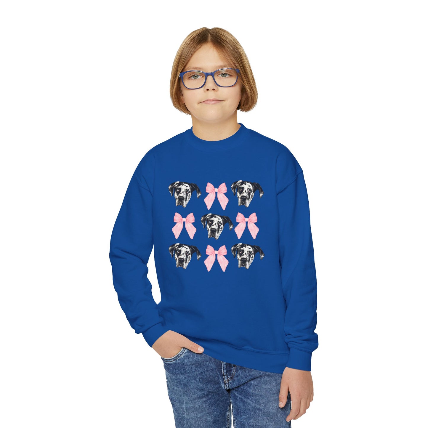 Rocco Bows Youth Crewneck Sweatshirt