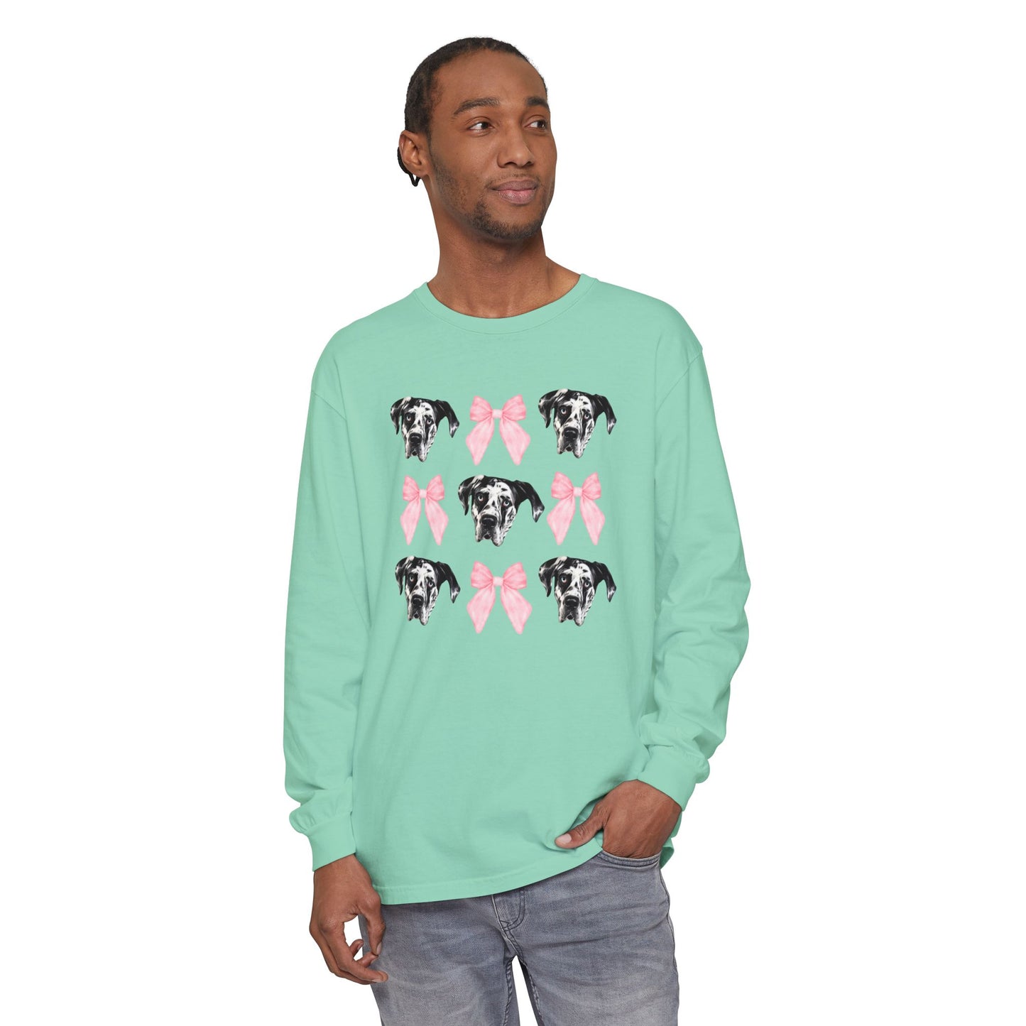 Rocco Bows Comfort Colors Long Sleeve T-Shirt