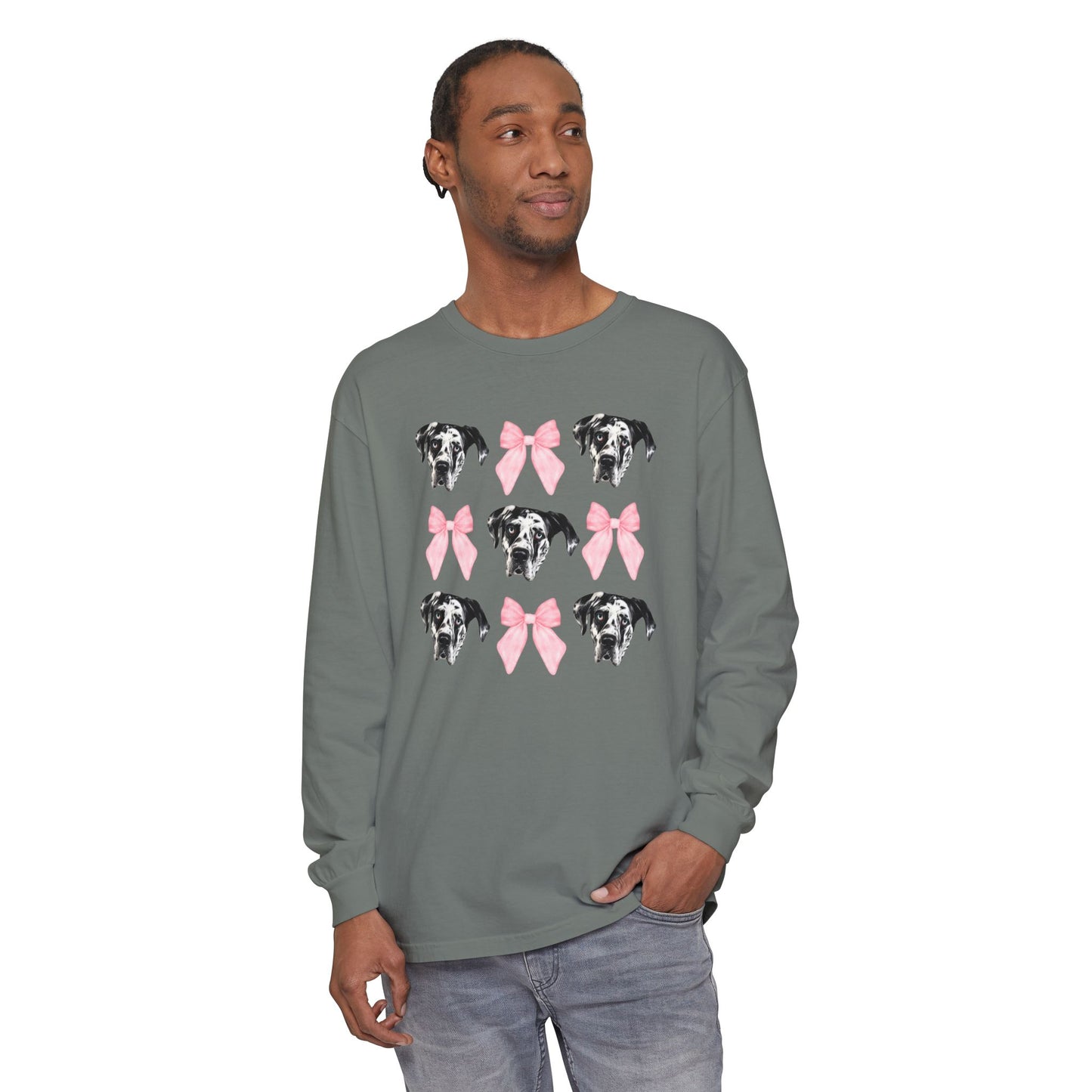 Rocco Bows Comfort Colors Long Sleeve T-Shirt