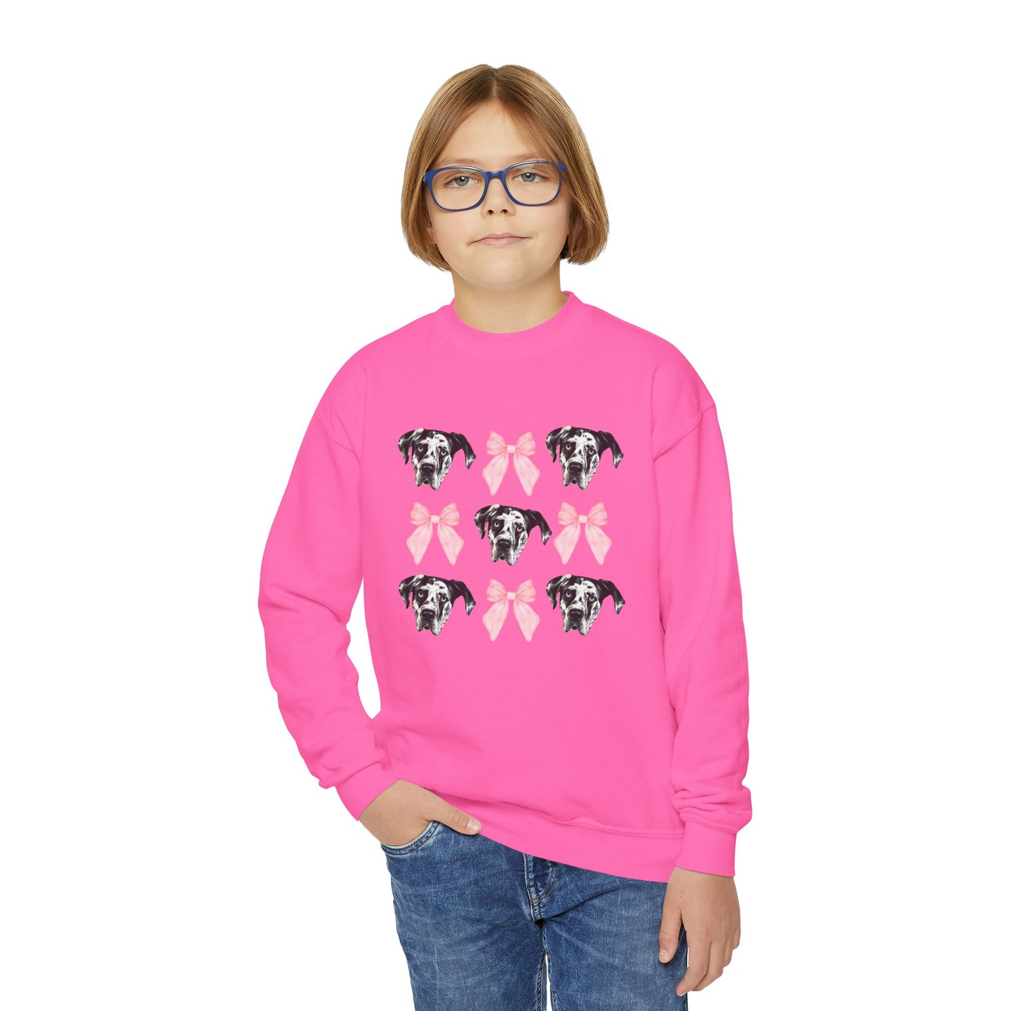 Rocco Bows Youth Crewneck Sweatshirt
