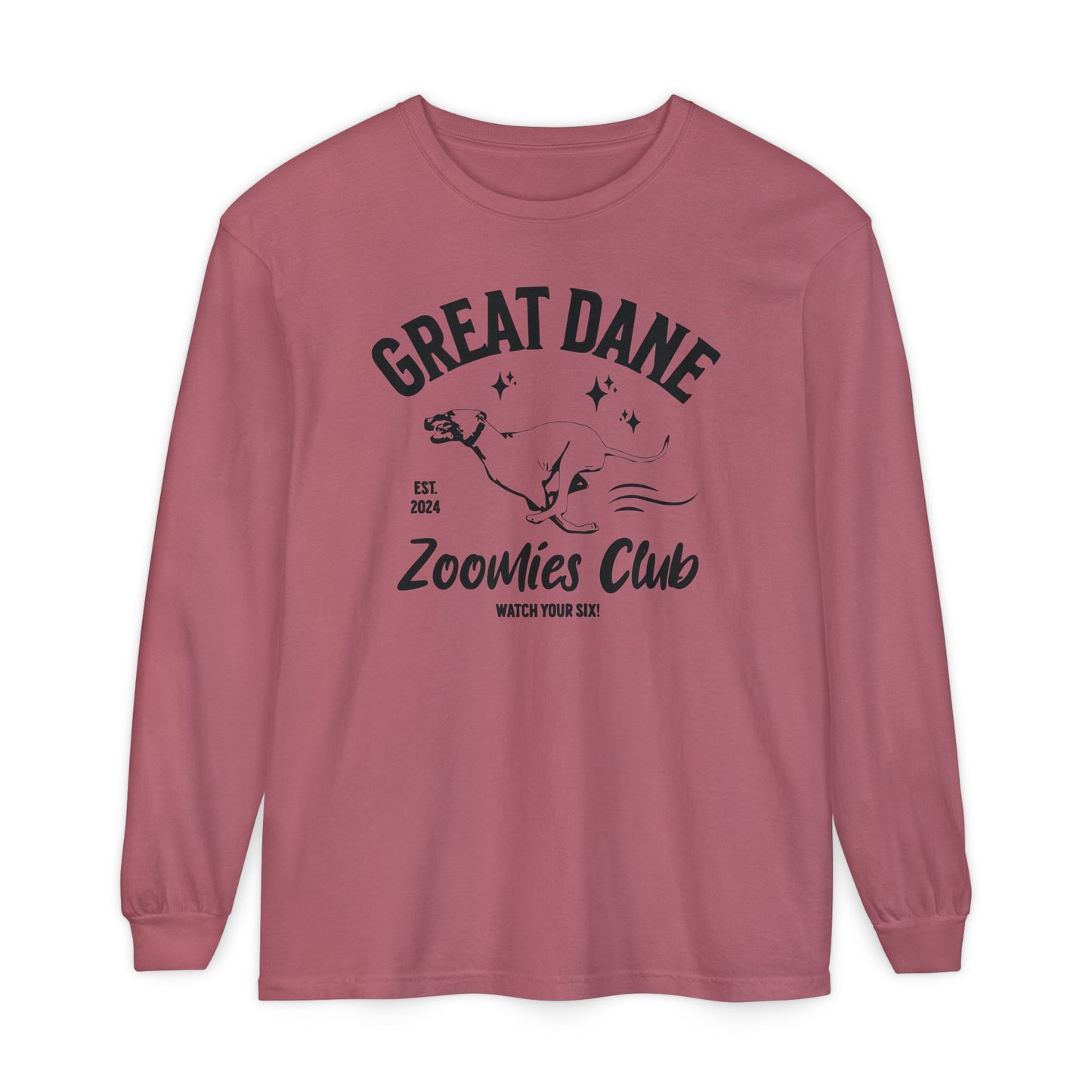 Zoomies Club Comfort Colors Long Sleeve T-Shirt