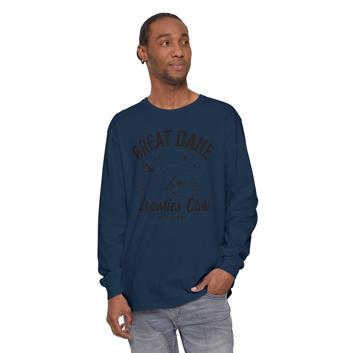 Zoomies Club Comfort Colors Long Sleeve T-Shirt