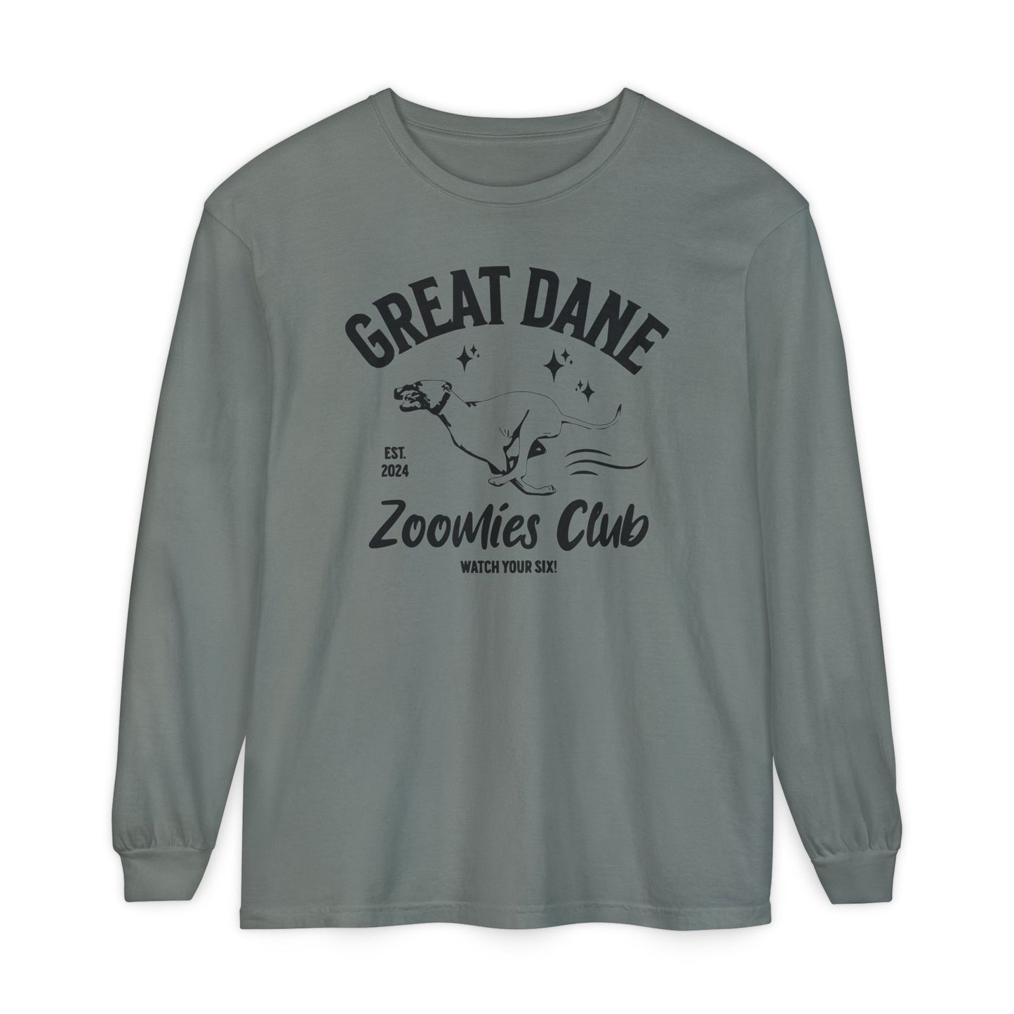 Zoomies Club Comfort Colors Long Sleeve T-Shirt