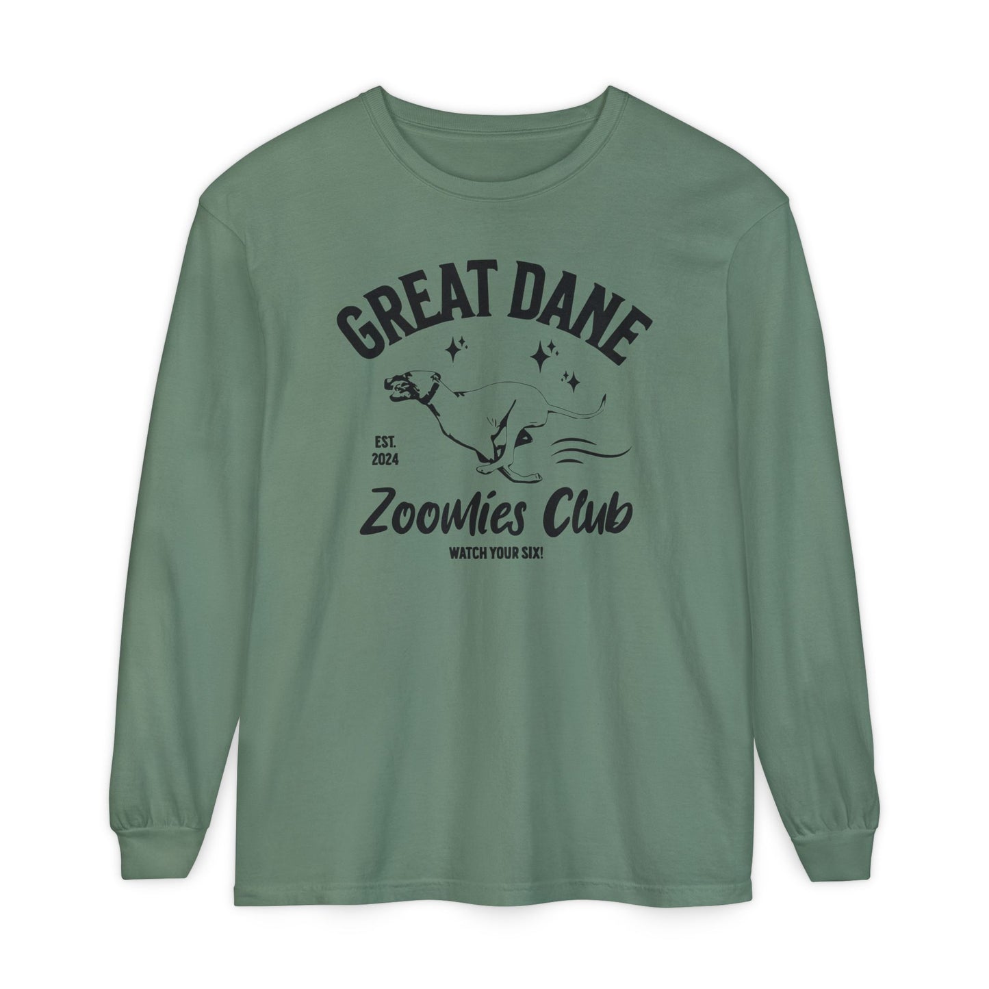 Zoomies Club Comfort Colors Long Sleeve T-Shirt