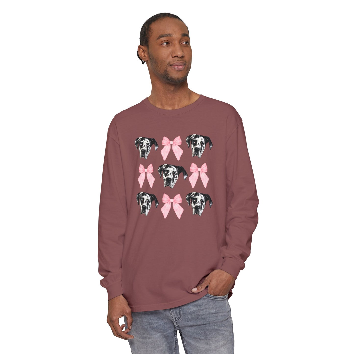 Rocco Bows Comfort Colors Long Sleeve T-Shirt