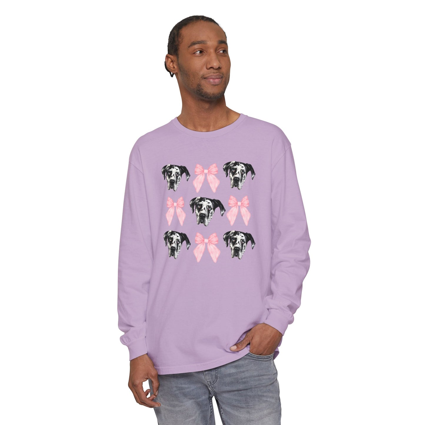 Rocco Bows Comfort Colors Long Sleeve T-Shirt