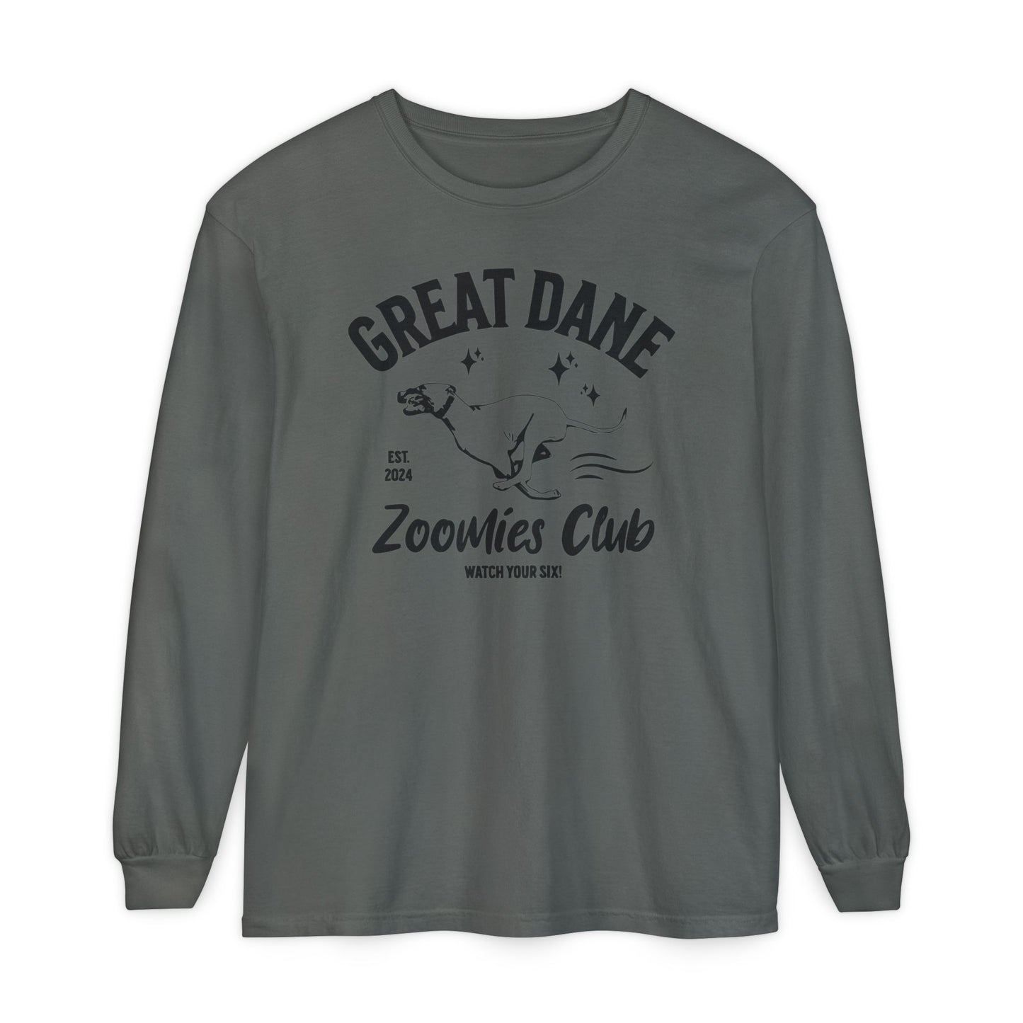 Zoomies Club Comfort Colors Long Sleeve T-Shirt