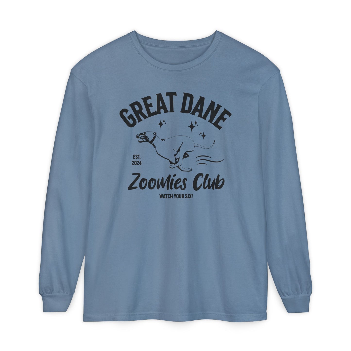 Zoomies Club Comfort Colors Long Sleeve T-Shirt