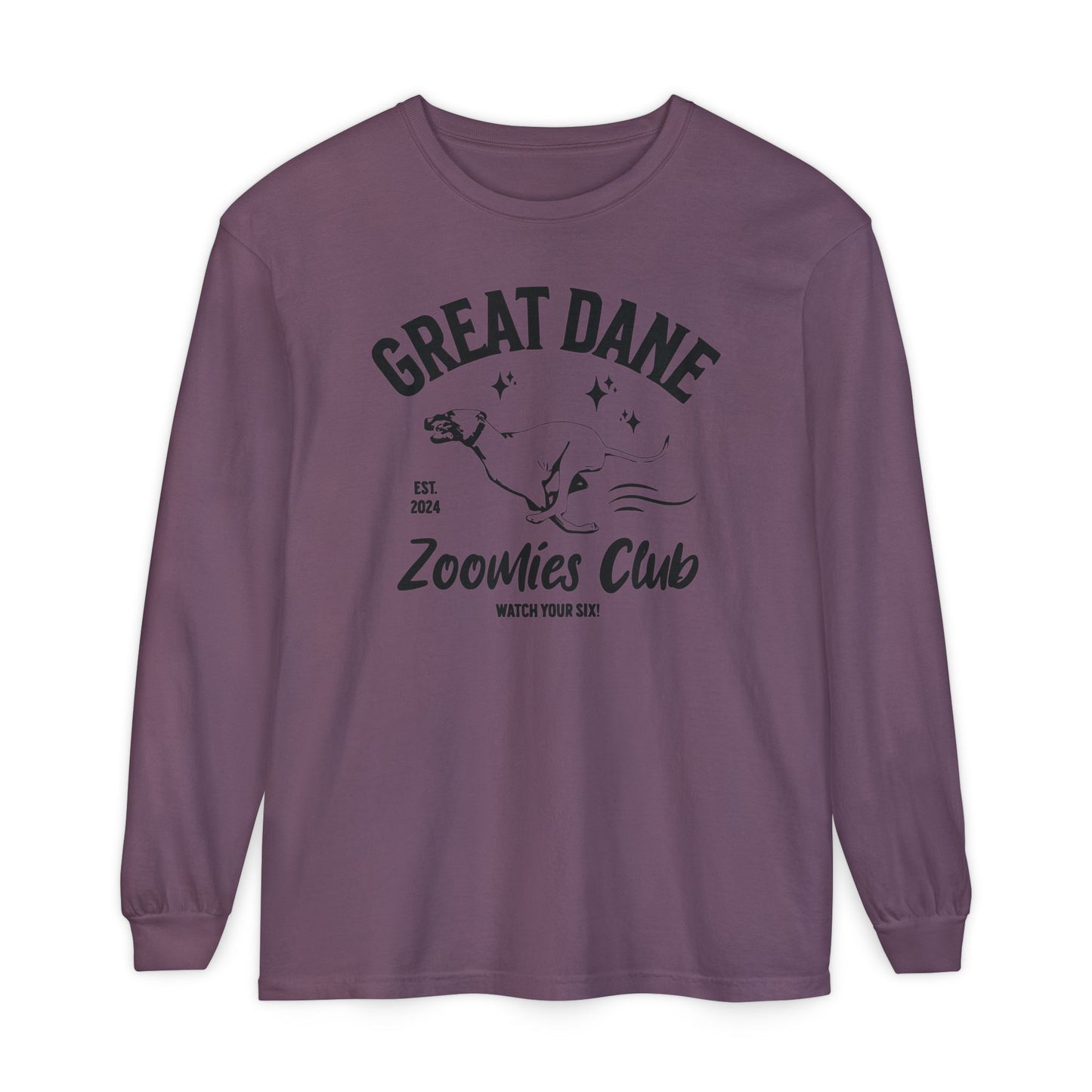 Zoomies Club Comfort Colors Long Sleeve T-Shirt