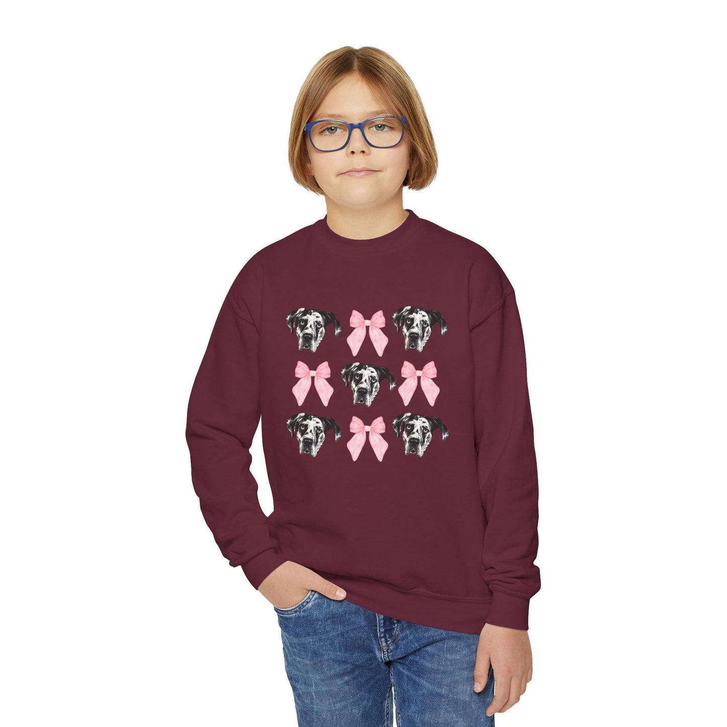 Rocco Bows Youth Crewneck Sweatshirt