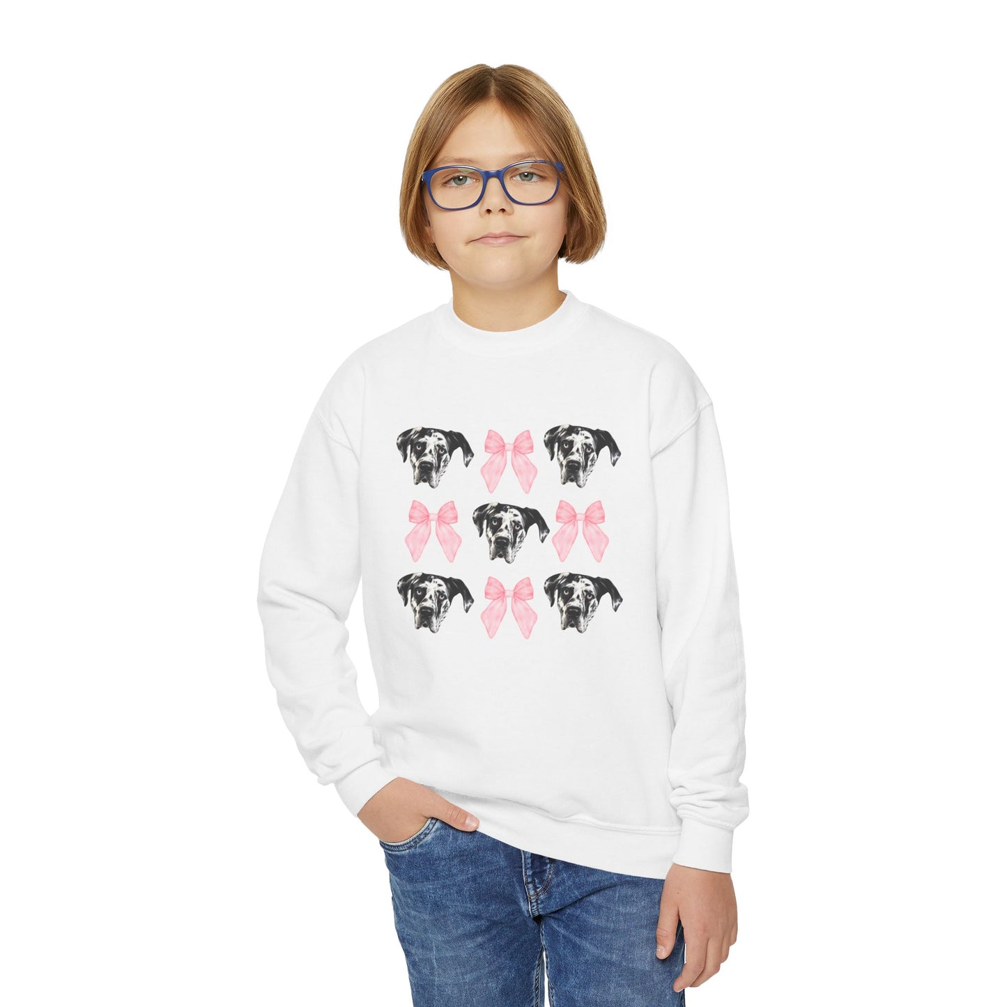 Rocco Bows Youth Crewneck Sweatshirt