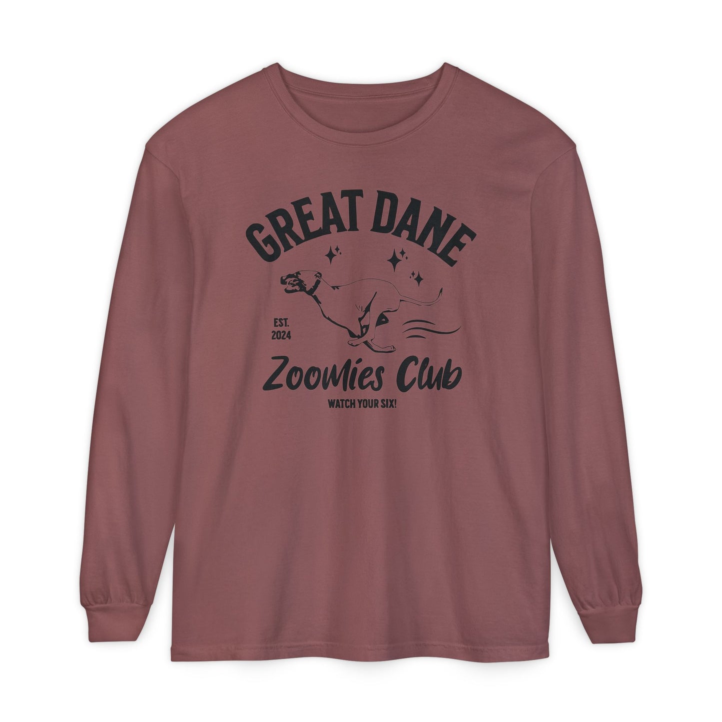 Zoomies Club Comfort Colors Long Sleeve T-Shirt