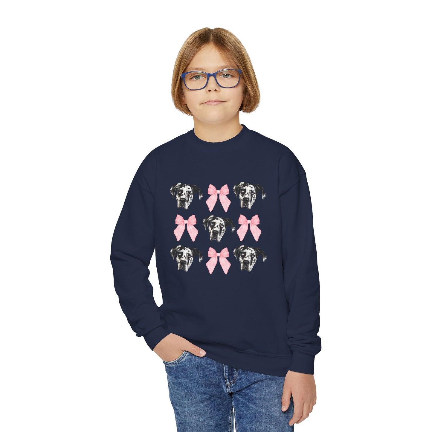Rocco Bows Youth Crewneck Sweatshirt