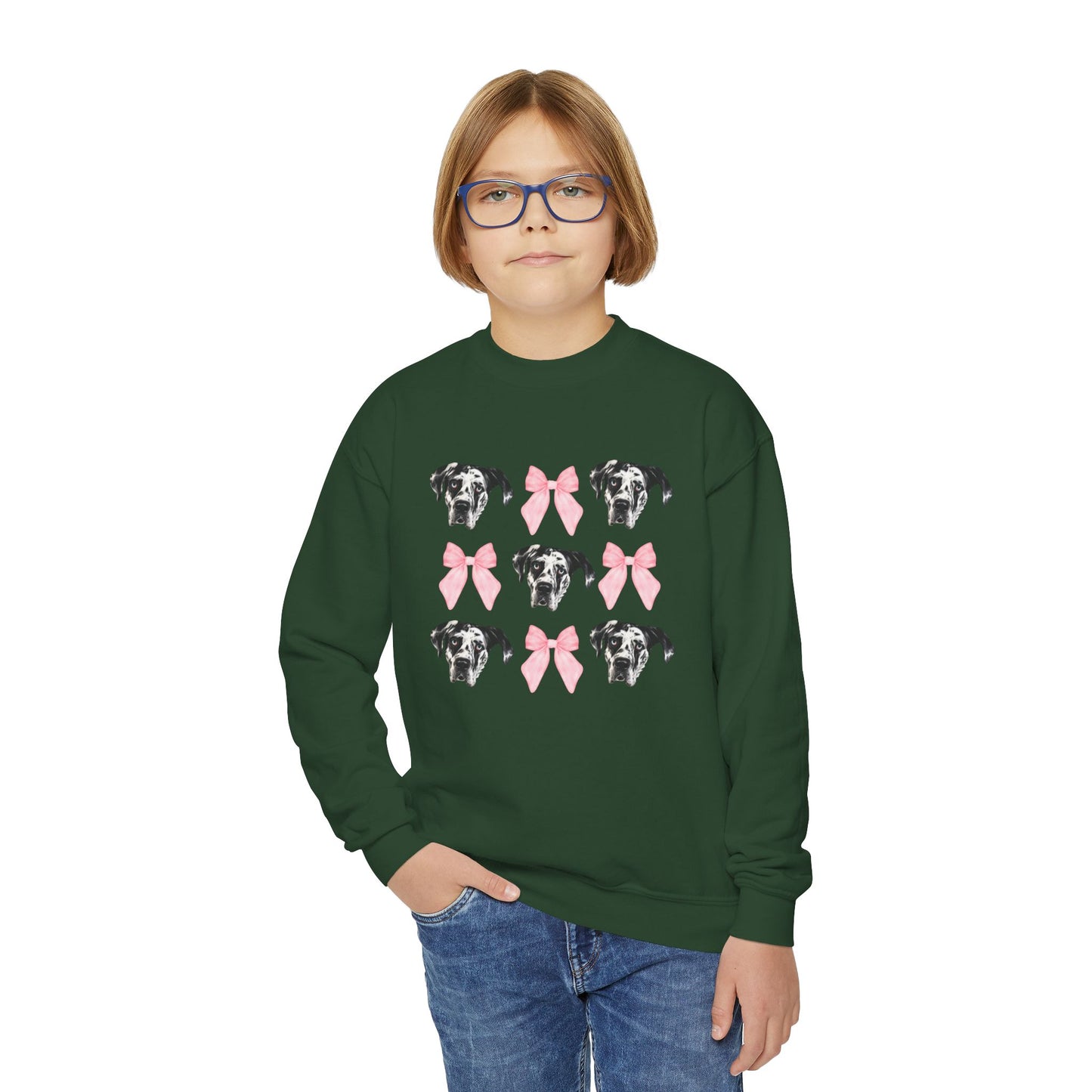 Rocco Bows Youth Crewneck Sweatshirt