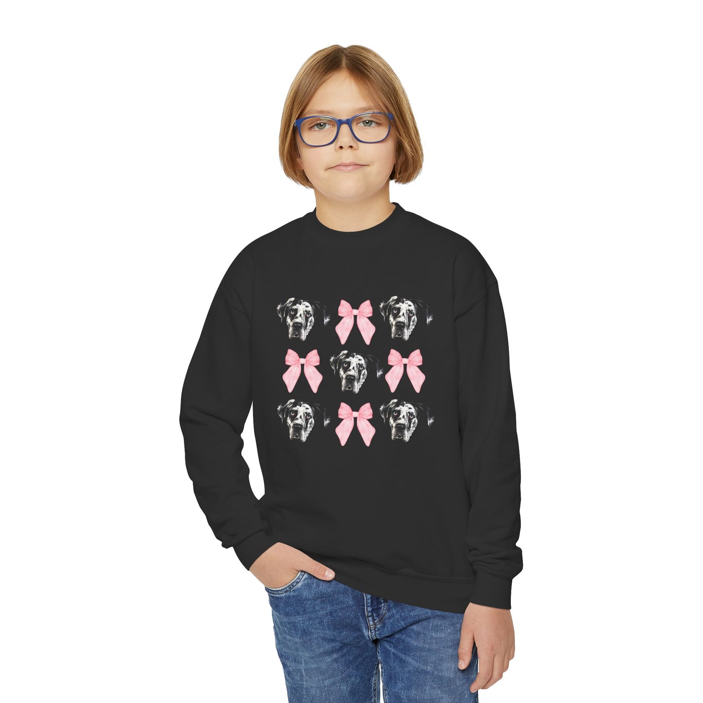 Rocco Bows Youth Crewneck Sweatshirt