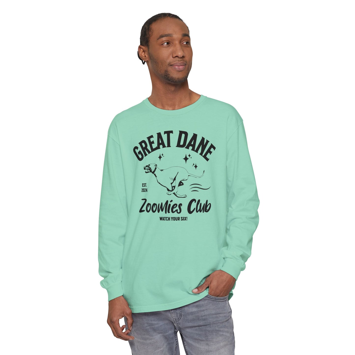 Zoomies Club Comfort Colors Long Sleeve T-Shirt
