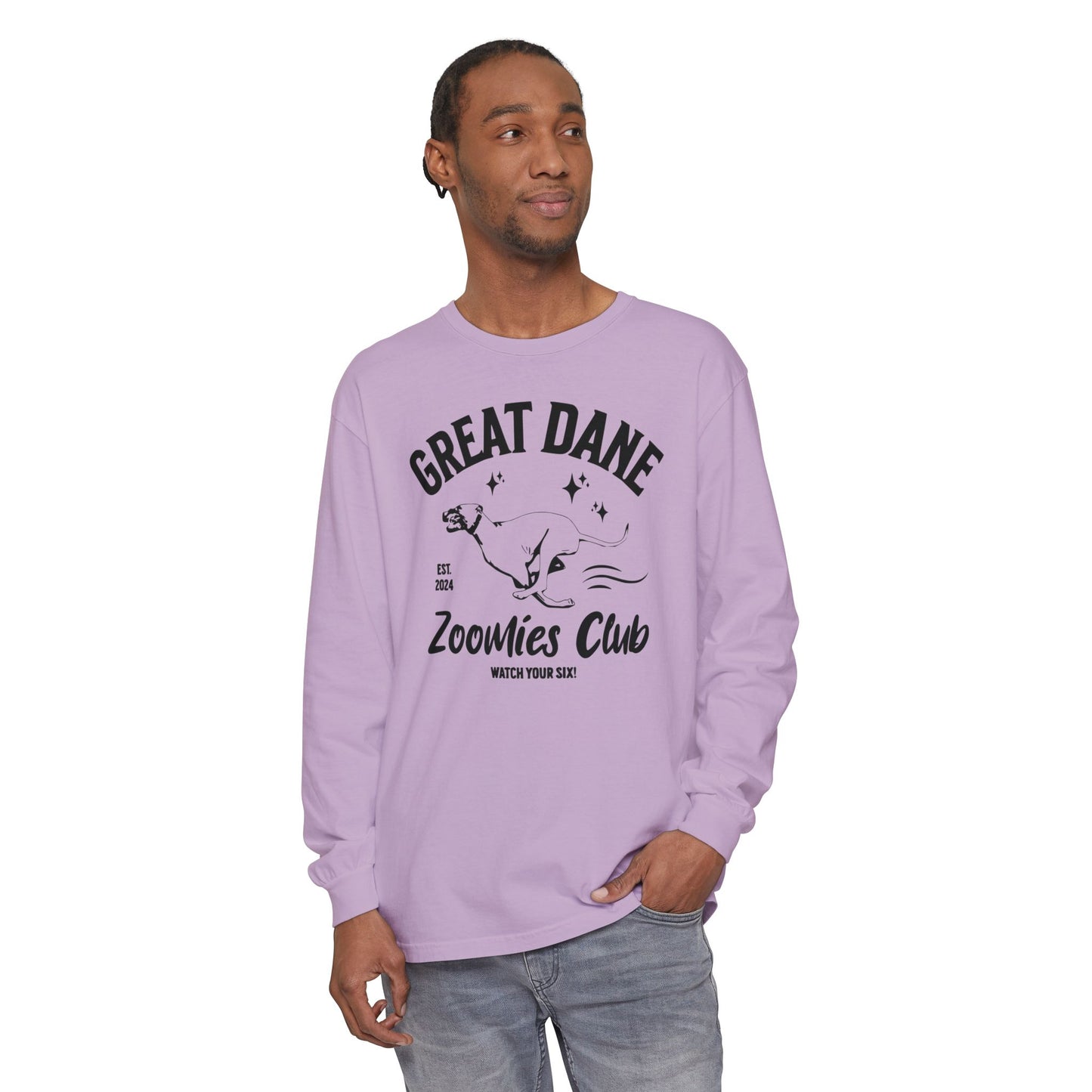 Zoomies Club Comfort Colors Long Sleeve T-Shirt