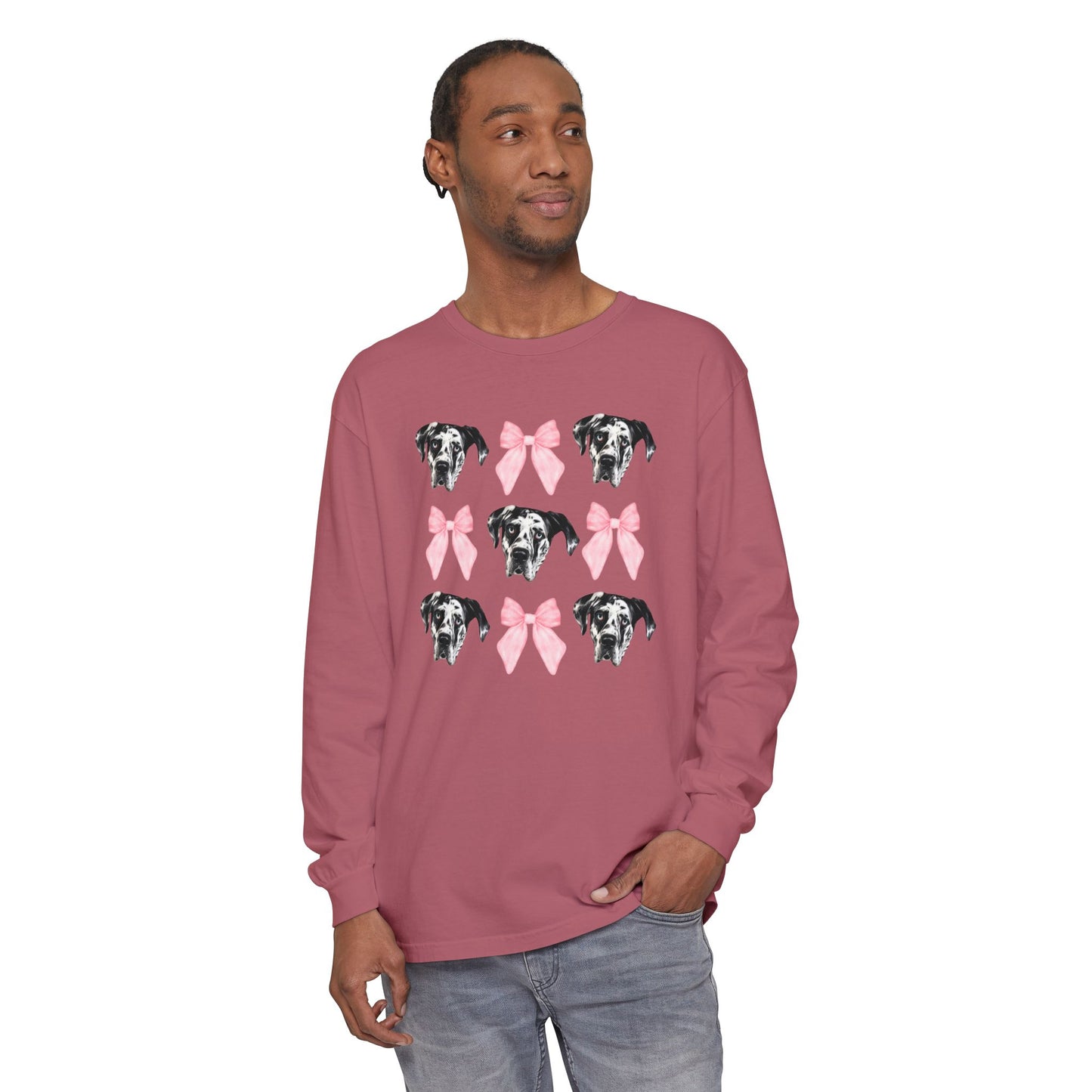 Rocco Bows Comfort Colors Long Sleeve T-Shirt