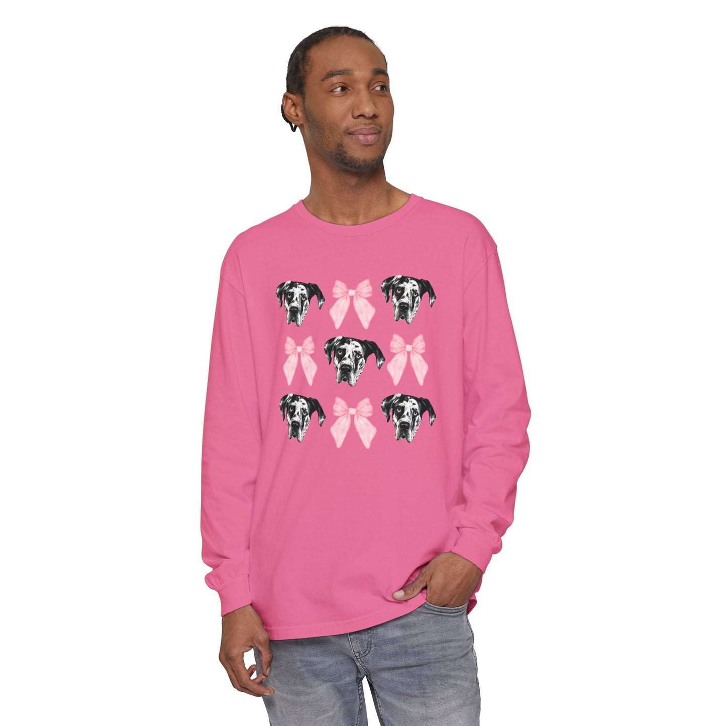 Rocco Bows Comfort Colors Long Sleeve T-Shirt