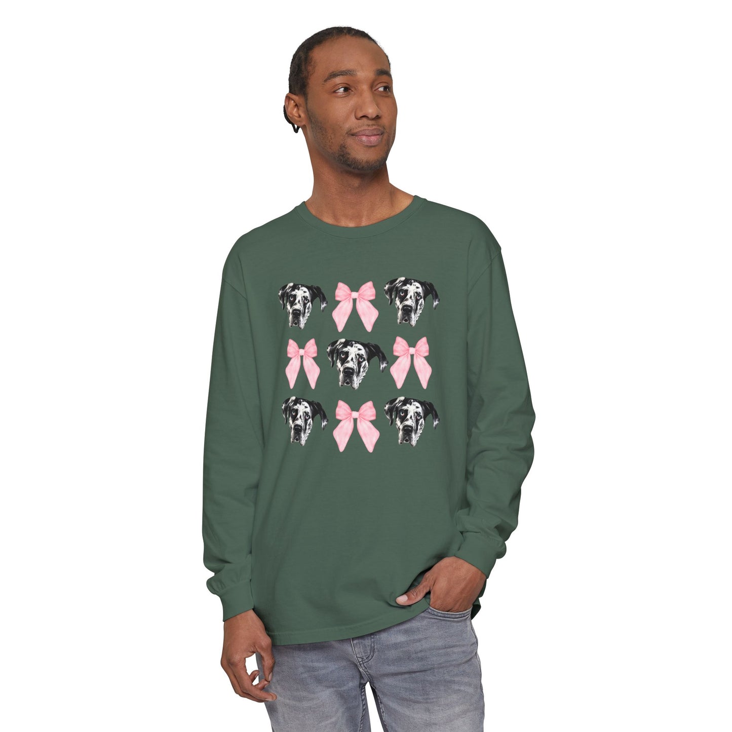 Rocco Bows Comfort Colors Long Sleeve T-Shirt