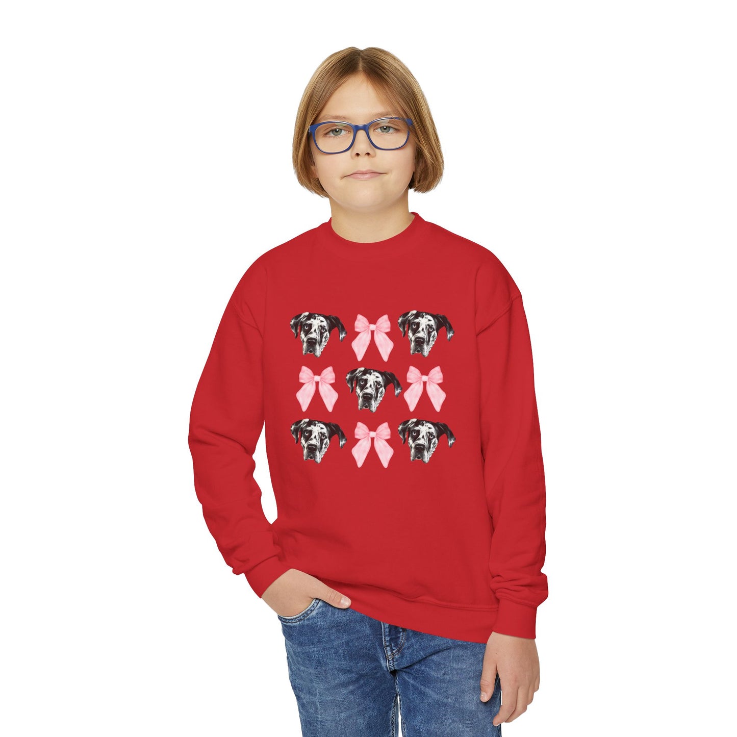 Rocco Bows Youth Crewneck Sweatshirt