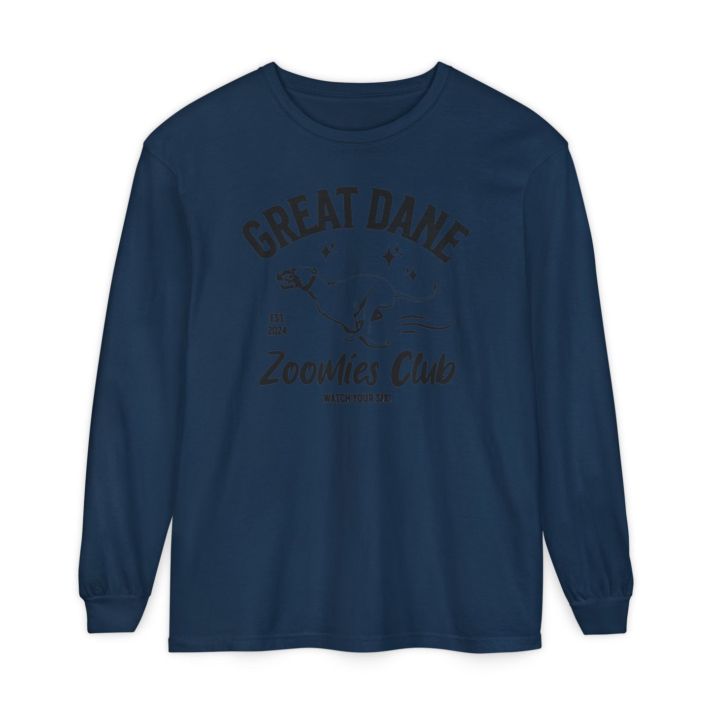 Zoomies Club Comfort Colors Long Sleeve T-Shirt