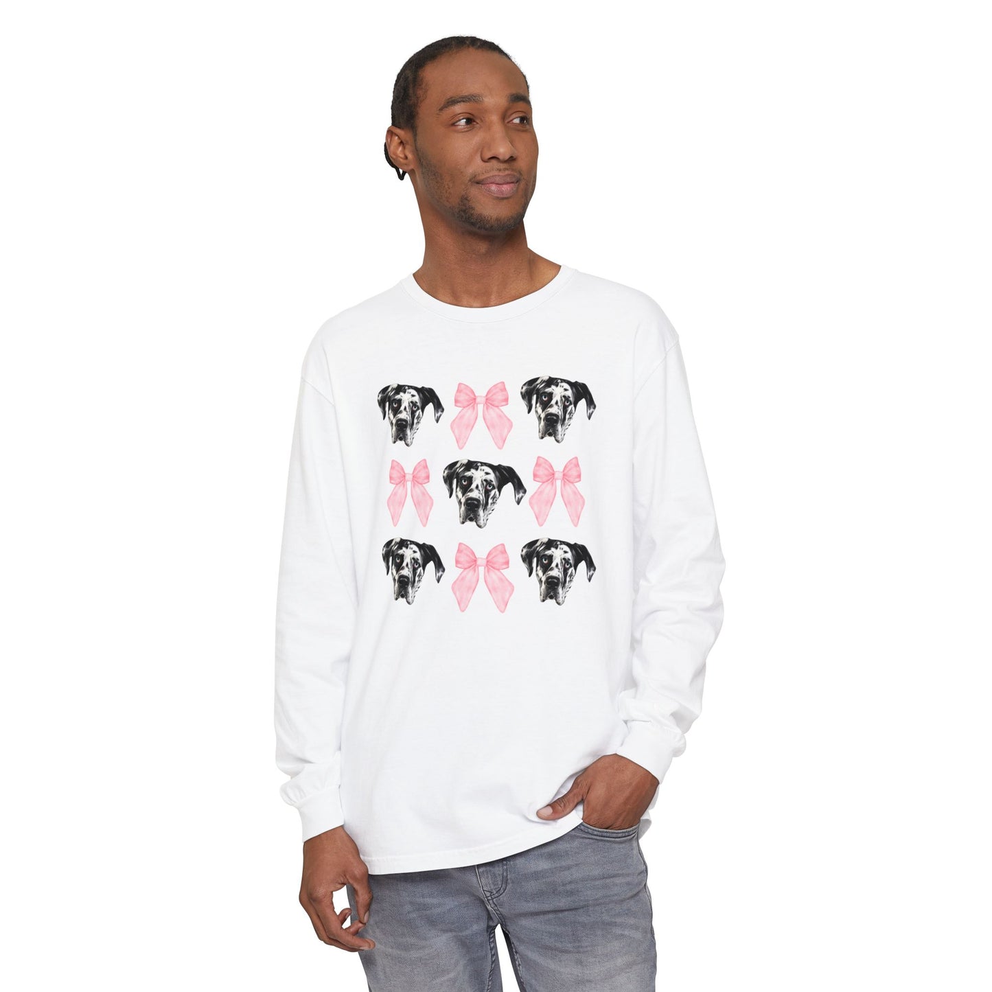 Rocco Bows Comfort Colors Long Sleeve T-Shirt