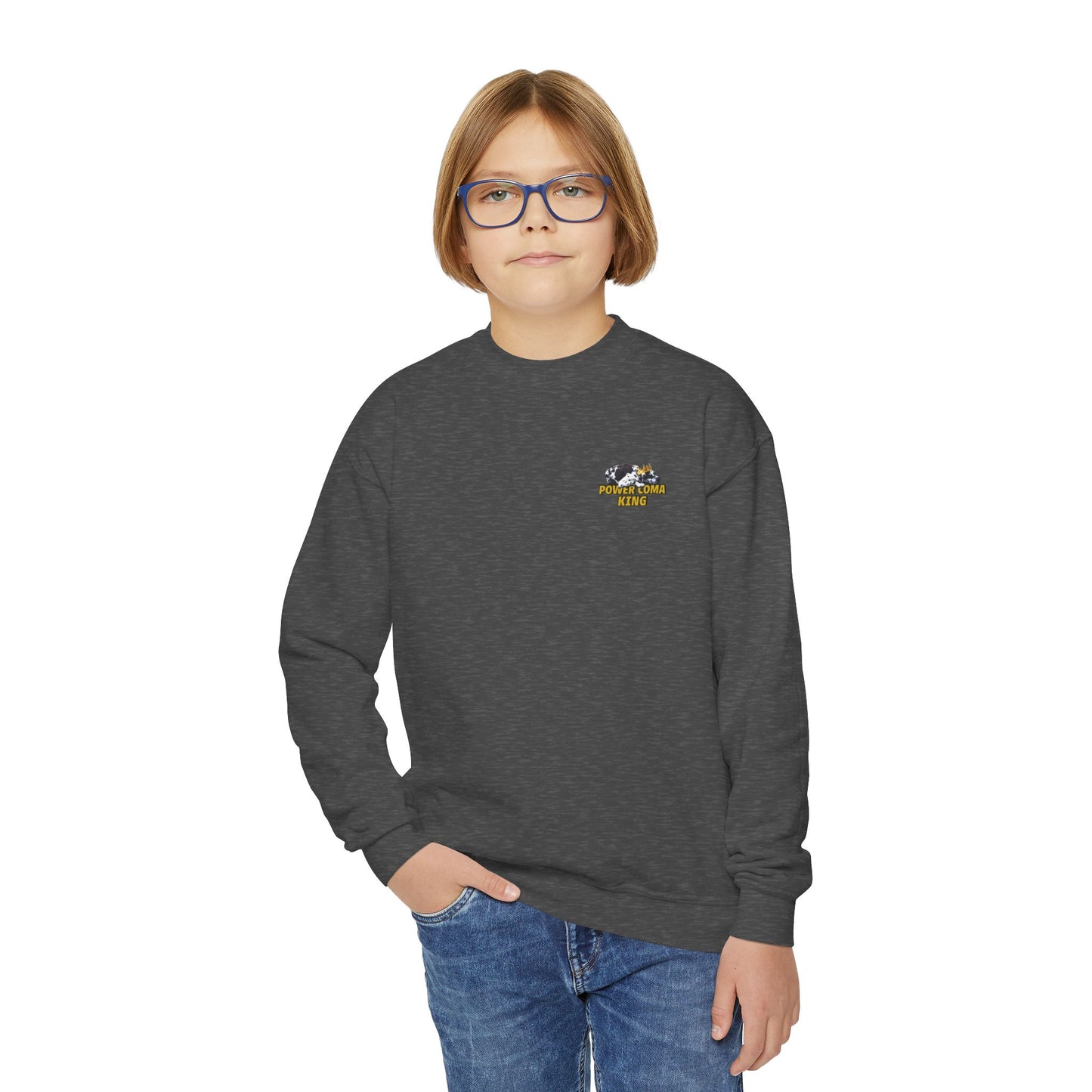 Power Coma King Youth Crewneck Sweatshirt