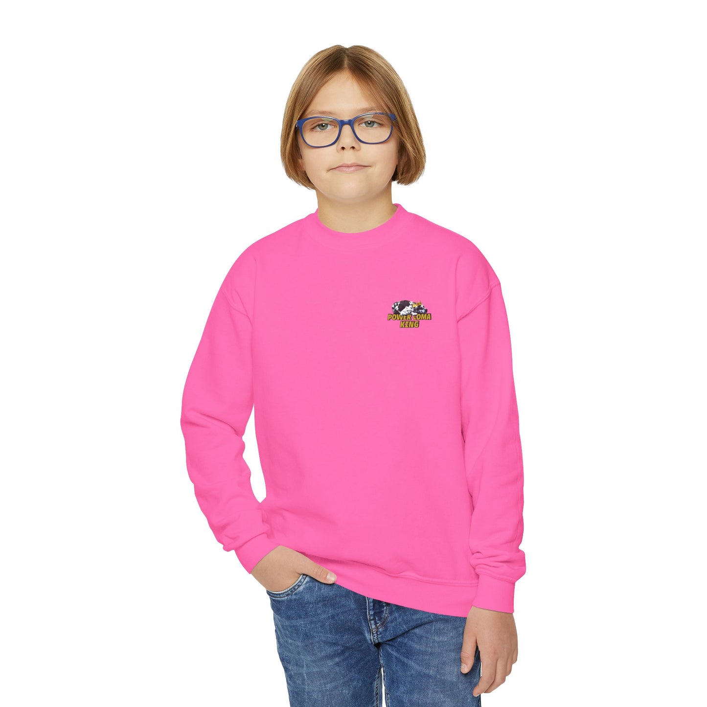 Power Coma King Youth Crewneck Sweatshirt