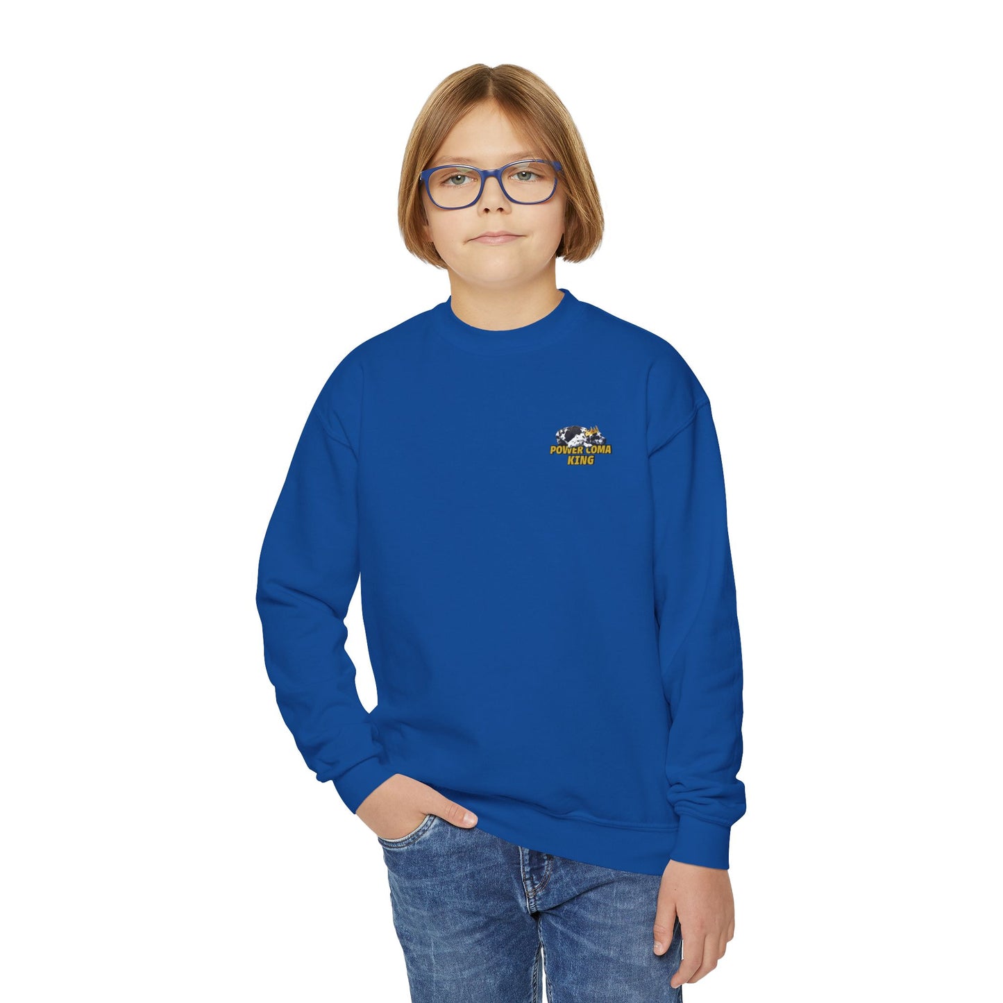 Power Coma King Youth Crewneck Sweatshirt