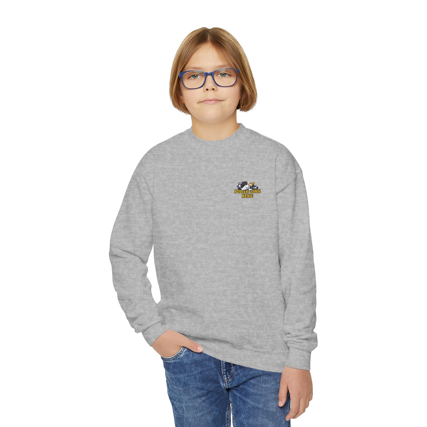 Power Coma King Youth Crewneck Sweatshirt